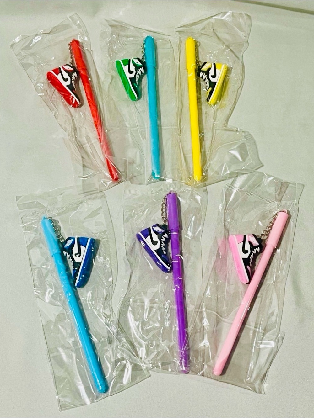 Colorful Sneaker Pen Set - Red, Green, Yellow, Blue, Purple, Pink